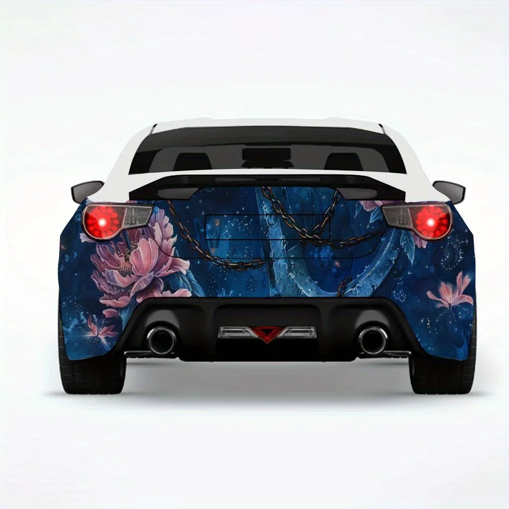 

Romantic Anchor and Flowers Car Sticker,Vinyl Decal for Car Rear, Waterproof Self-Adhesive Vinyl Stickers for Vehicle Tail and B