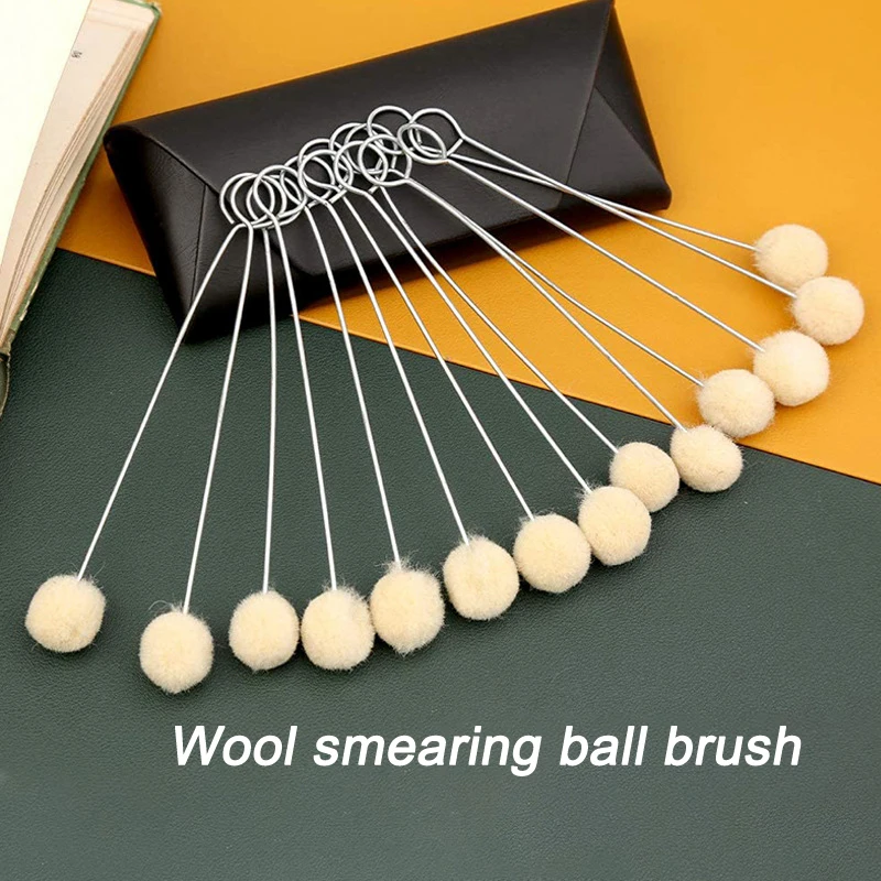Wool smudge ball Brush leather dyeing tool DIY craft project dyeing