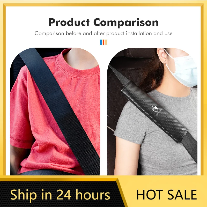 

Car Sticker Carbon Car Seat Safety Belt Protector Pad Shoulder Accessories For Citroen C5 C1 C2 C6 C4L DS3 DS4 DS5 C-Elysee Gran