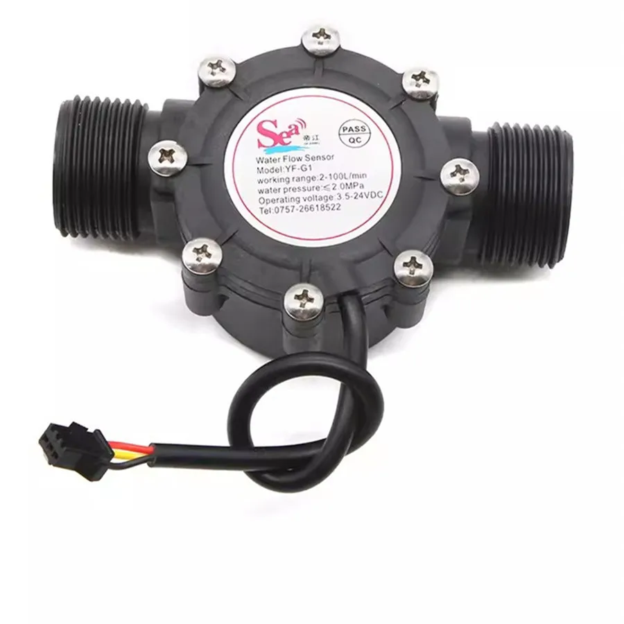 Water Flow Sensor DN25 DC3.5-24V 1 Inch 2-100L/min Hall Flowmeter Heat Pump Water Heater Flow Meter Switch Counter