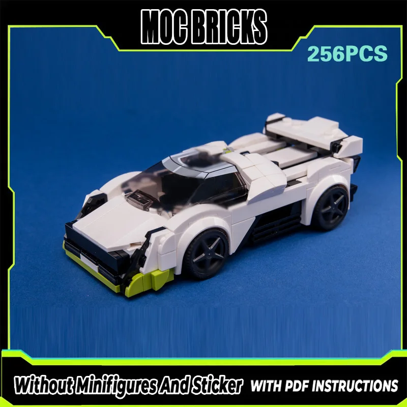 

Модель гоночного автомобиля MOC, конструктор из строительных блоков, белый суперкар, модульная технология, подарки, праздничный набор для сборки, детские игрушки
