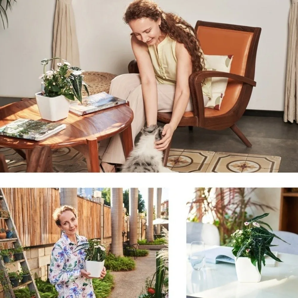 Durable With Water Level Meter Self-Watering Plant Pots Double Layer Home Decor Lazy Planter Pot Self-Watering Pot Home