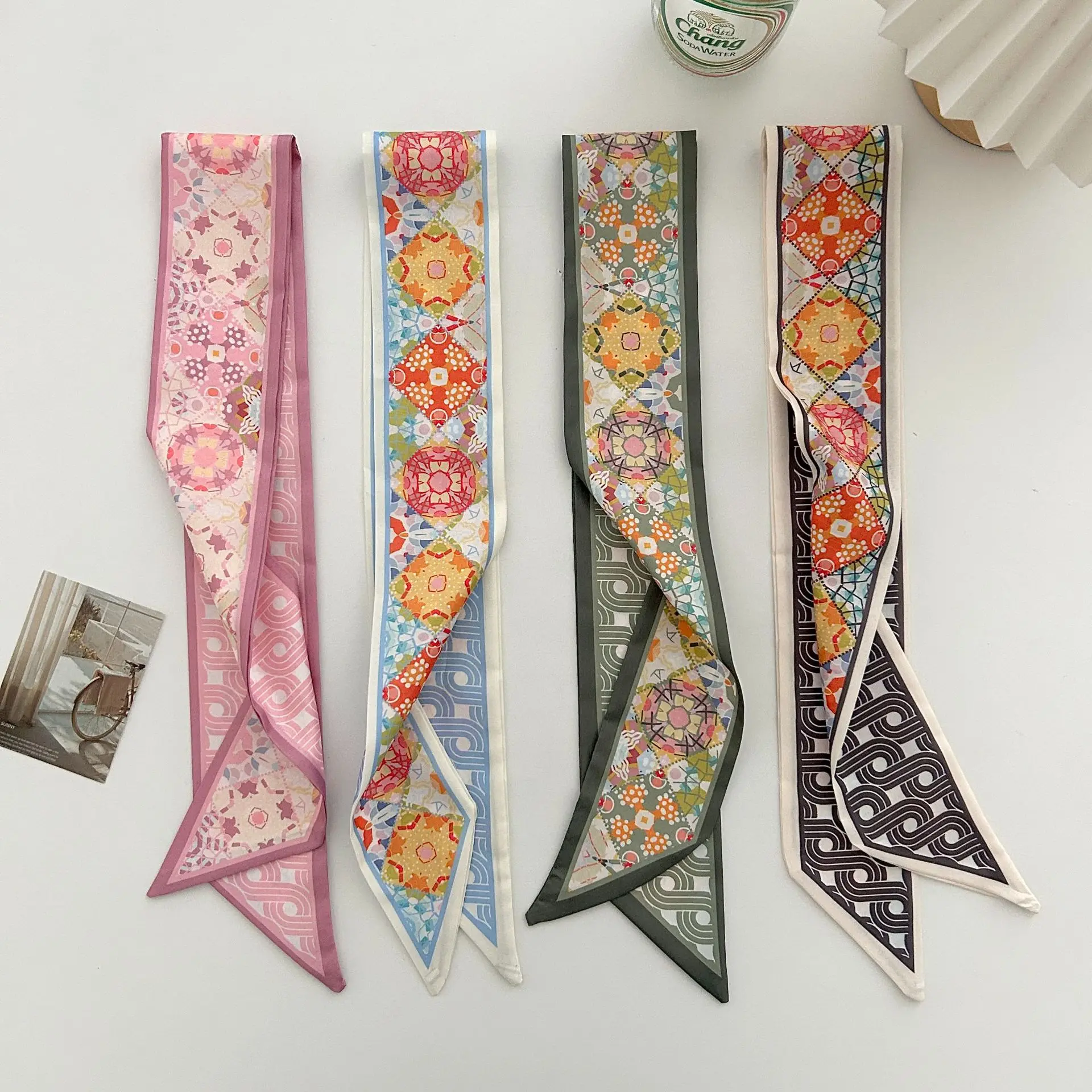 Scarf Vintage Floral Print Multifunctional Hair Tie Bag 1 Scarf Vintage Floral Print Multifunctional Hair Tie Bag