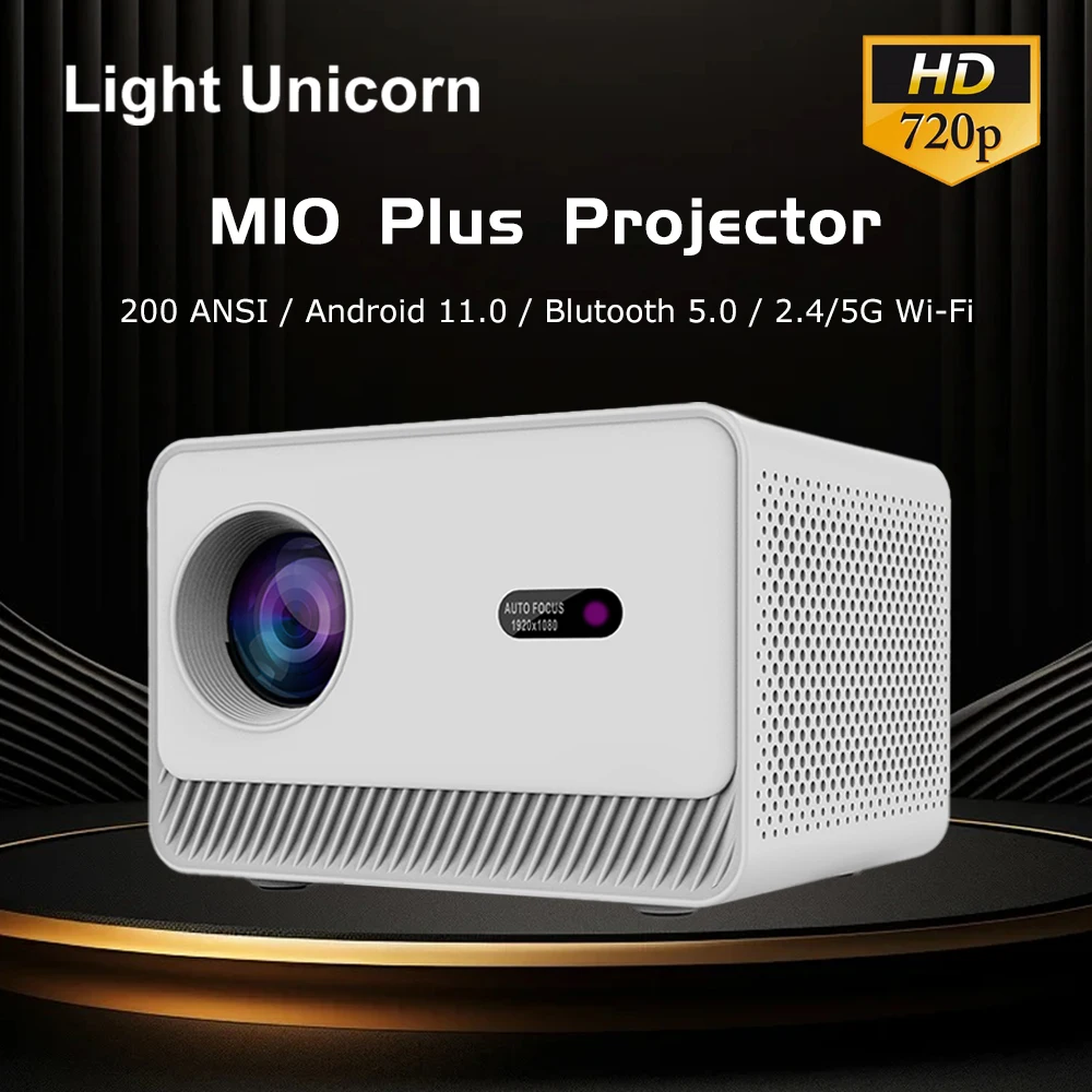 

LIGHT Unicorn M10 Plus Projector 8K Android 11.0 Support 1080P Theater Native 720 Auto Keystone Correction Wifi6 HDR Video Beam