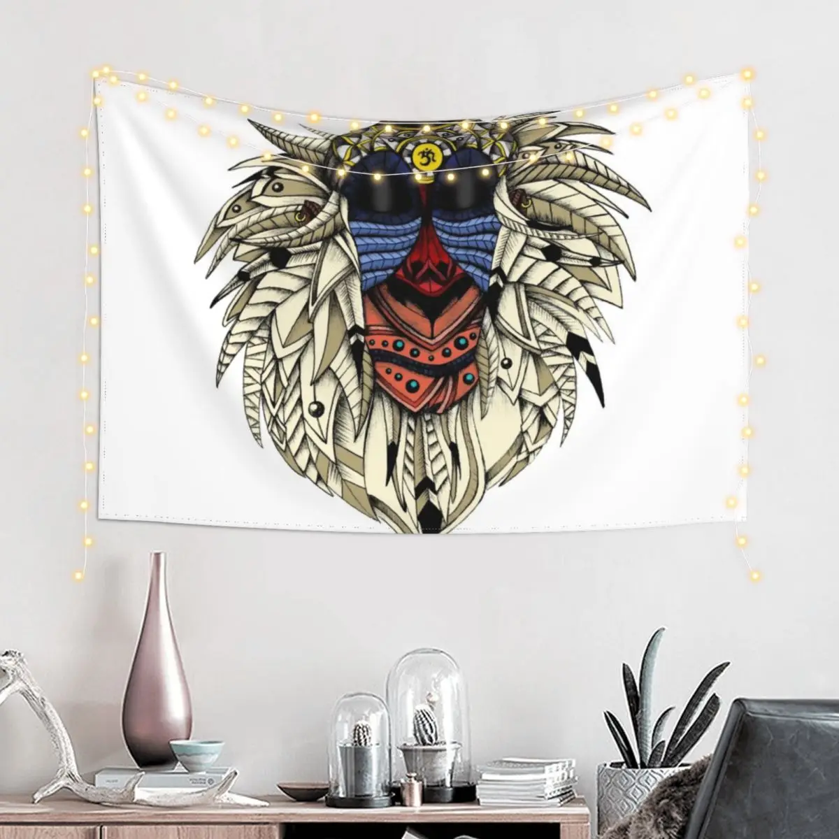 Ornate Color Rafiki Tapestry Wall Carpet Wall Decor Room Decorator Tapestry