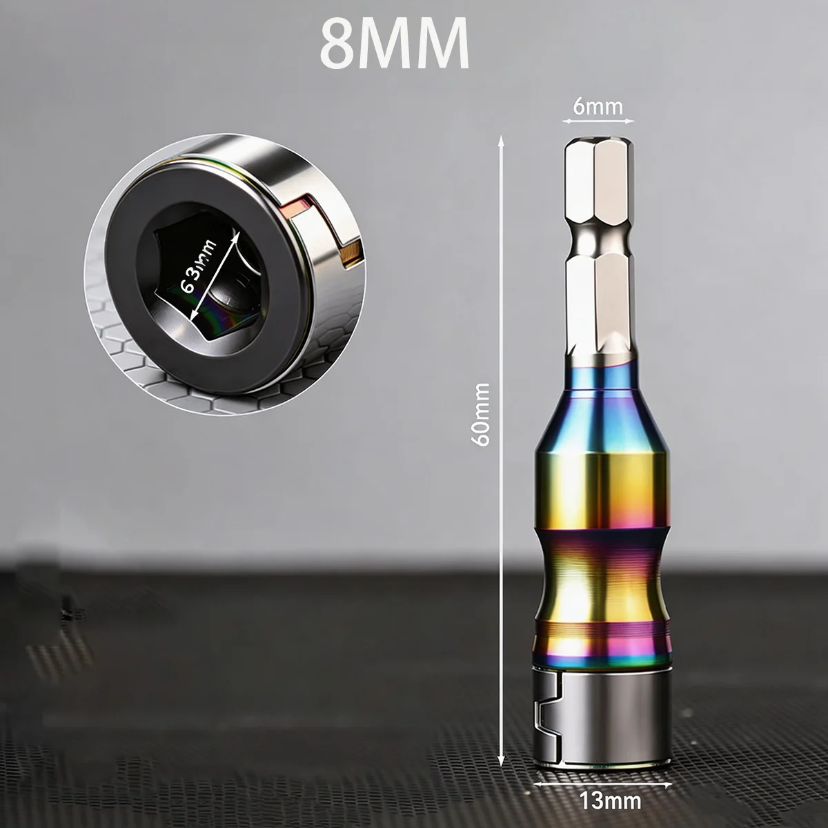 1Pc 8MM Drill Socket Adapter Converter Quick Release Self-Locking Non-Magnetic For Motorcycle Repair Power Tools Hex Accessories