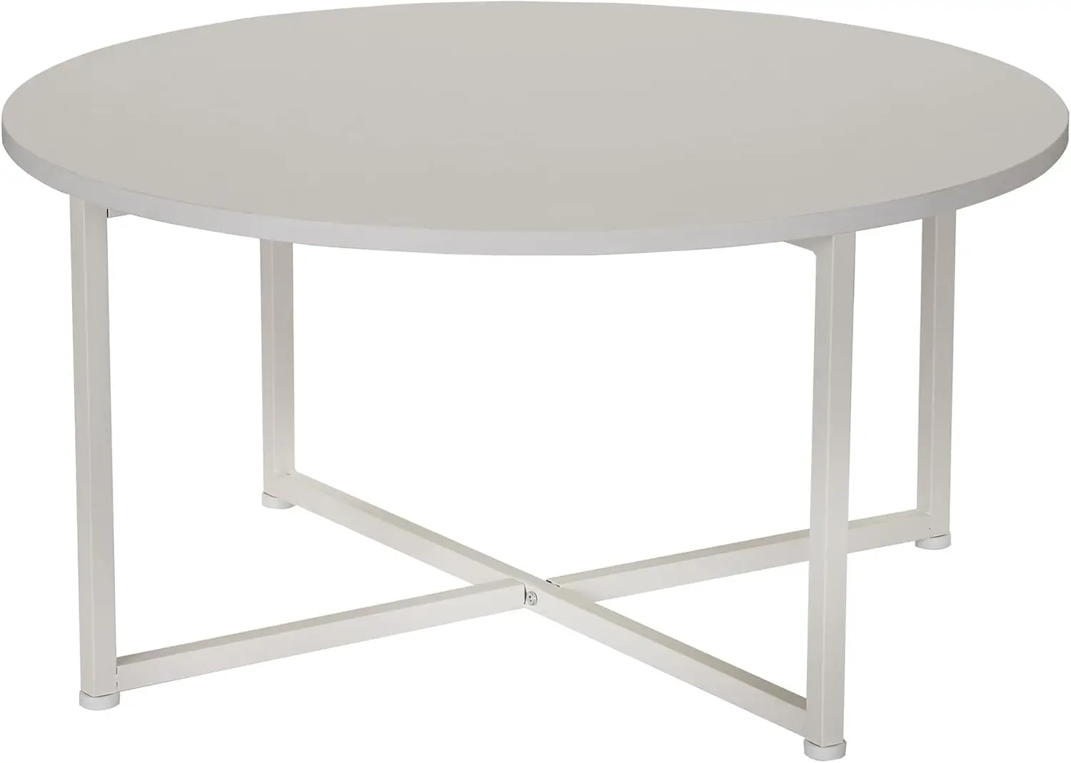 

Jamestown Round Coffee Table Scandinavian White and White Metal