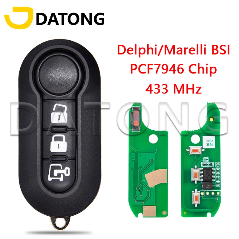 

Автомобильный ключ-пульт Datong World Delphi/Marelli с чипом ID46 для Fiat 500L MPV Ducato Bravo Grande Punto Citroen Jumper Peugeot Boxer