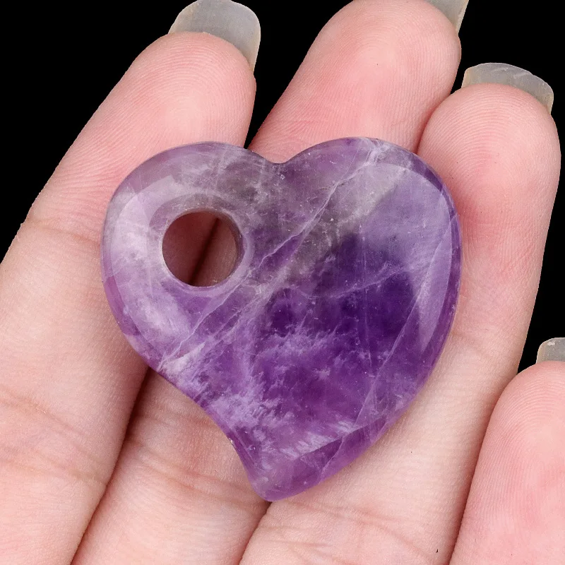 

5pcs Natural Agates Stone Beads Heart Shape Big Hole Loose Stone Beaded for Making DIY Jewely Necklace Earrings Accessories 30mm