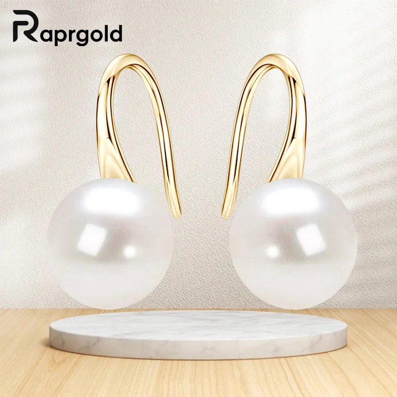 

RAPRGOLD настоящие серьги-гвоздики из стерлингового серебра 925 пробы с натуральным пресноводным жемчугом для женщин, серьги-гвоздики, свадебные изящные ювелирные изделия, подарок