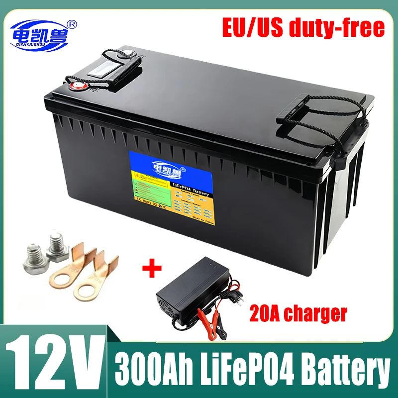 

24V 12V 150Ah 200Ah 320Ah LiFePo4 Battery Built-in BMS Lithium Iron Phosphate Cells For Outdoor Camping Golf Cart Solar Storage