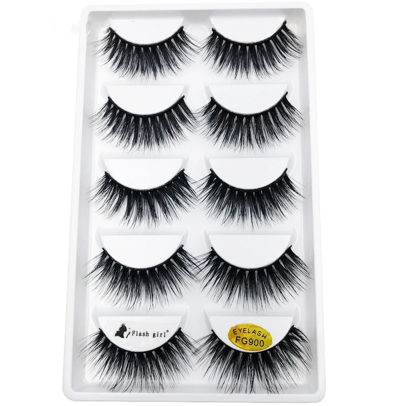 5 pairs/Tray Multi-layer effect strong flexible reusable durable mink cotton steam strip eyelashes extensions