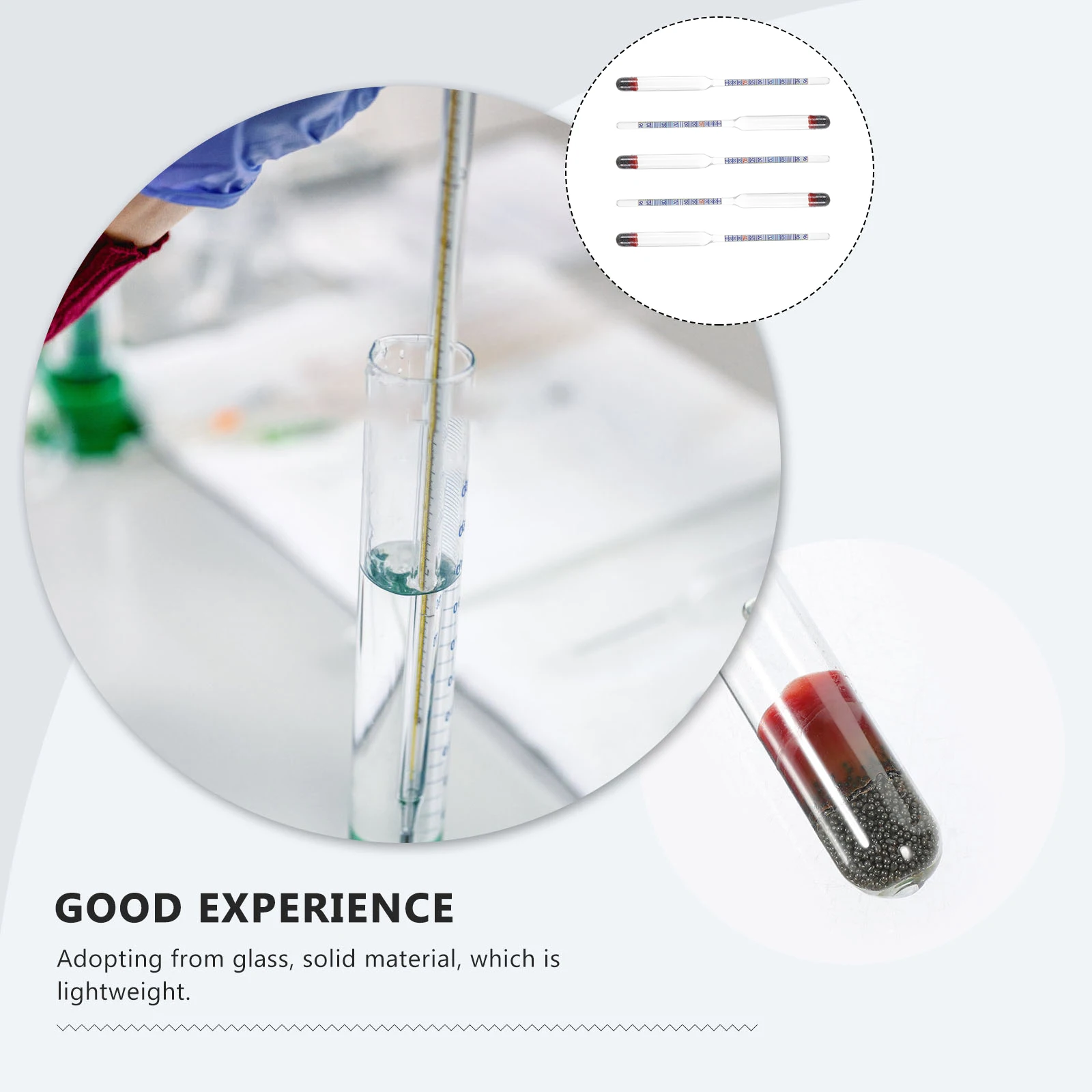 

5Pcs Alcoholometer Glass Wine Hydrometer for Measuring Sugar Specific Gravity Triple Scale Alcohol Tester for Liquor Home