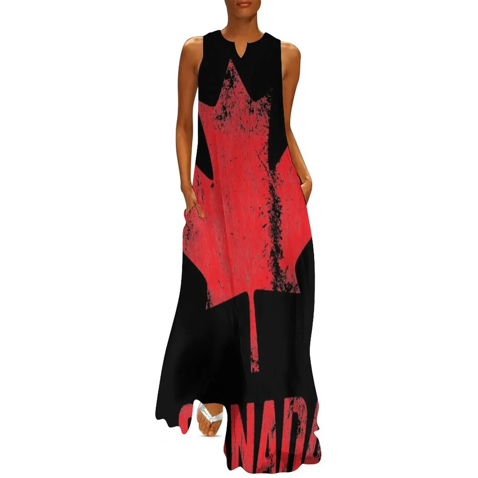 

Canada - Established 1867 (Red Text) Long Dress Long dress woman women's evening dress 2025 elegant dresses plus sizes