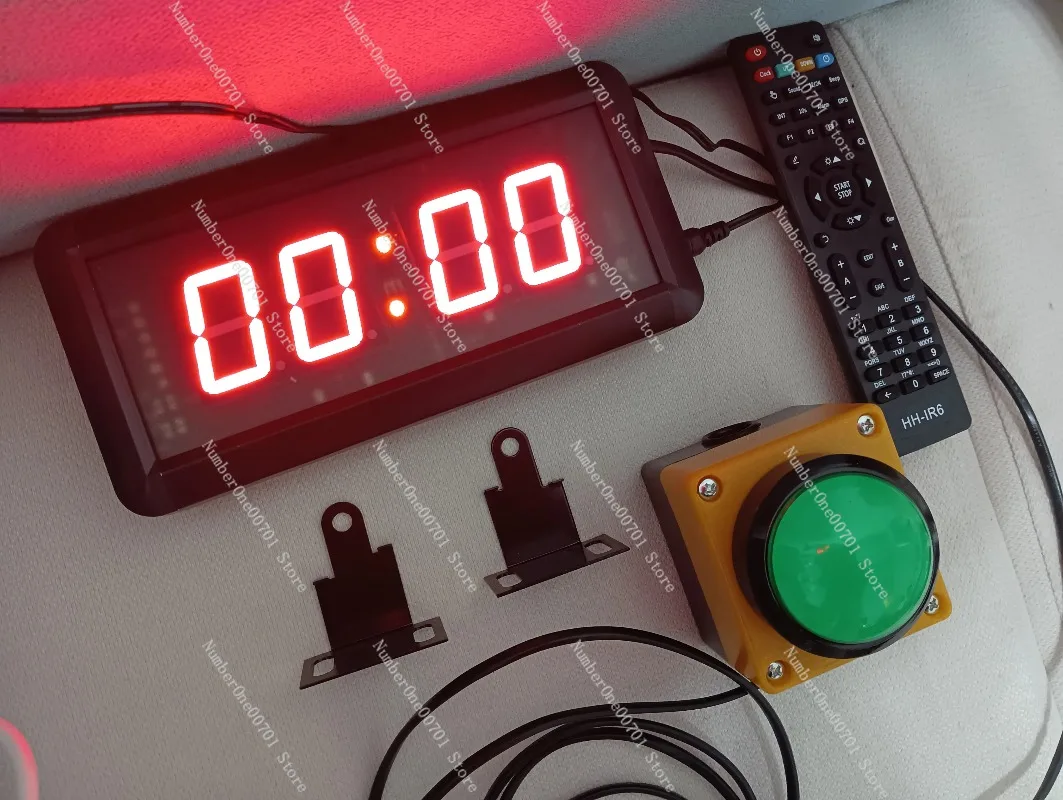 4 Digit LED Countdown Timer Stopwatch with Remote Control Game Competition Quiz Buzzer System Rush Answer Button