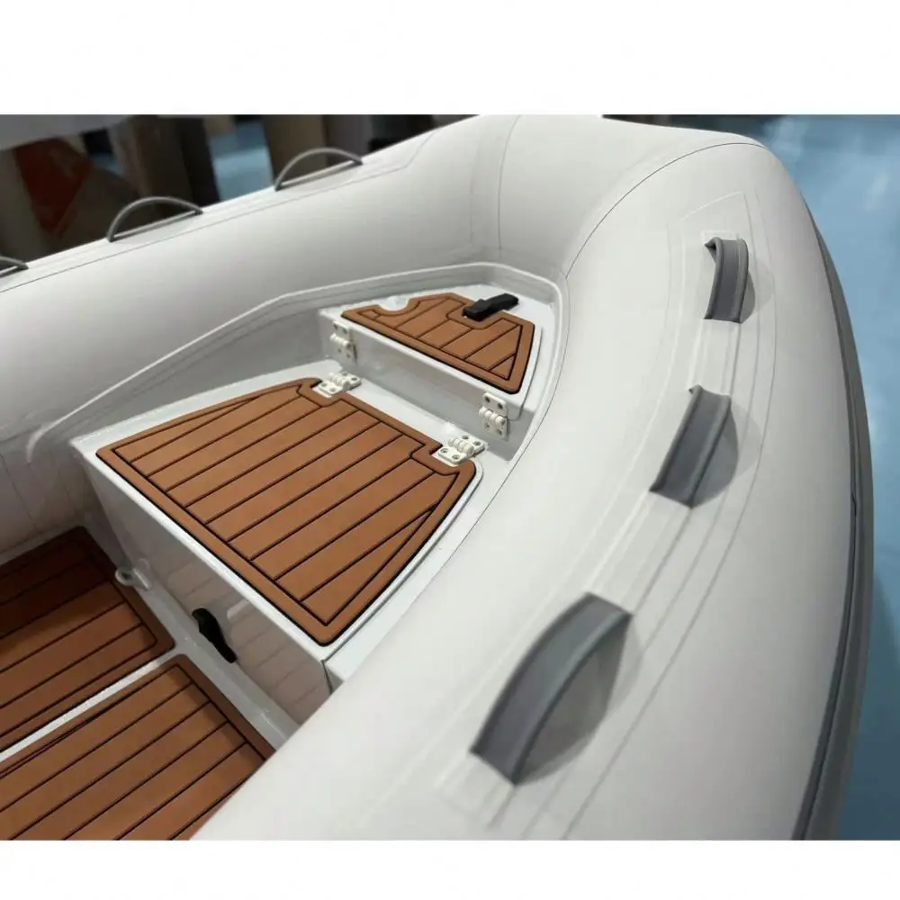 

14ft Aluminum Hull RIB 4.2m Hypalon PVC Inflatable Boat 6-7 Person Rigid Motor Sport Yacht Fishing
