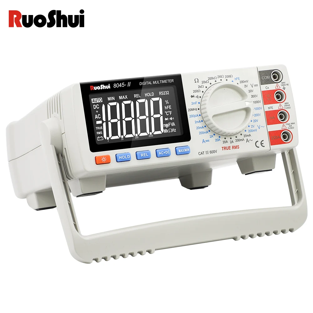 RuoShui 8045 Multimetro digitale True RMS 20000 conteggi Tester Desktop Auto Range Multimetro AC DC voltmetro ohmmetro Multimetro