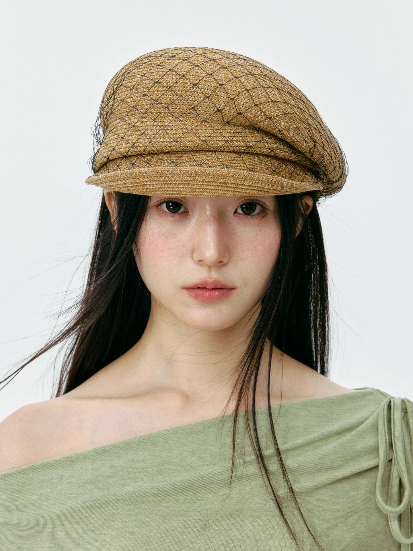 エレガントなメッシュストローボーイスカウトハット女性春夏韓国スタイル小顔効果のあるフェイスカバーサンハットホリデーダックビルハットトレンド