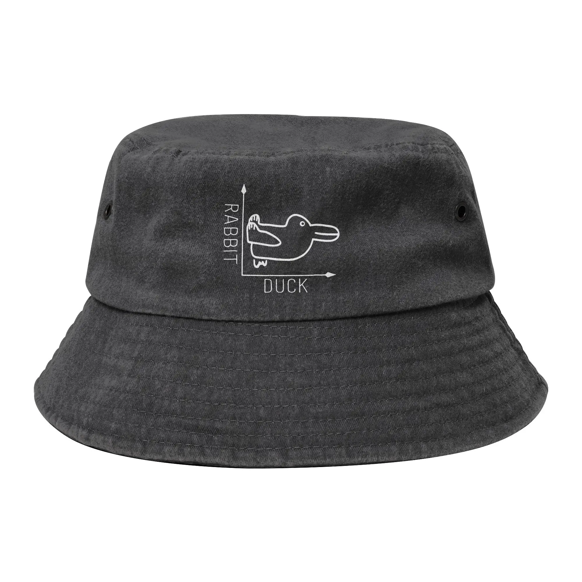 Sombrero de pescador para niña, diseño Wittgenstein Brain Teaser, conejo y pato filósofo, para verano, playa, vacaciones, gorro de pescador, sombrero Bob