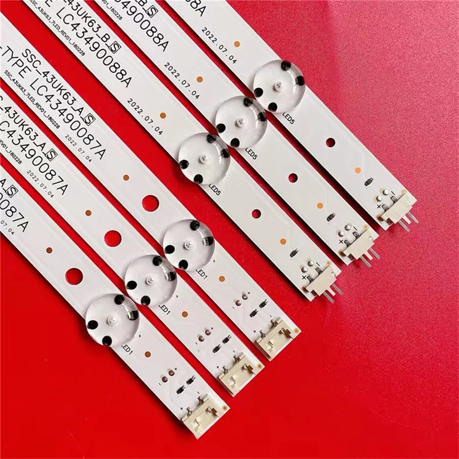 10kits=60pcs 7LED 830mm led strip backlight for 43LJ5500 43UJ6300 LC43490062A LC43490063A LC43490064A LC43490060A