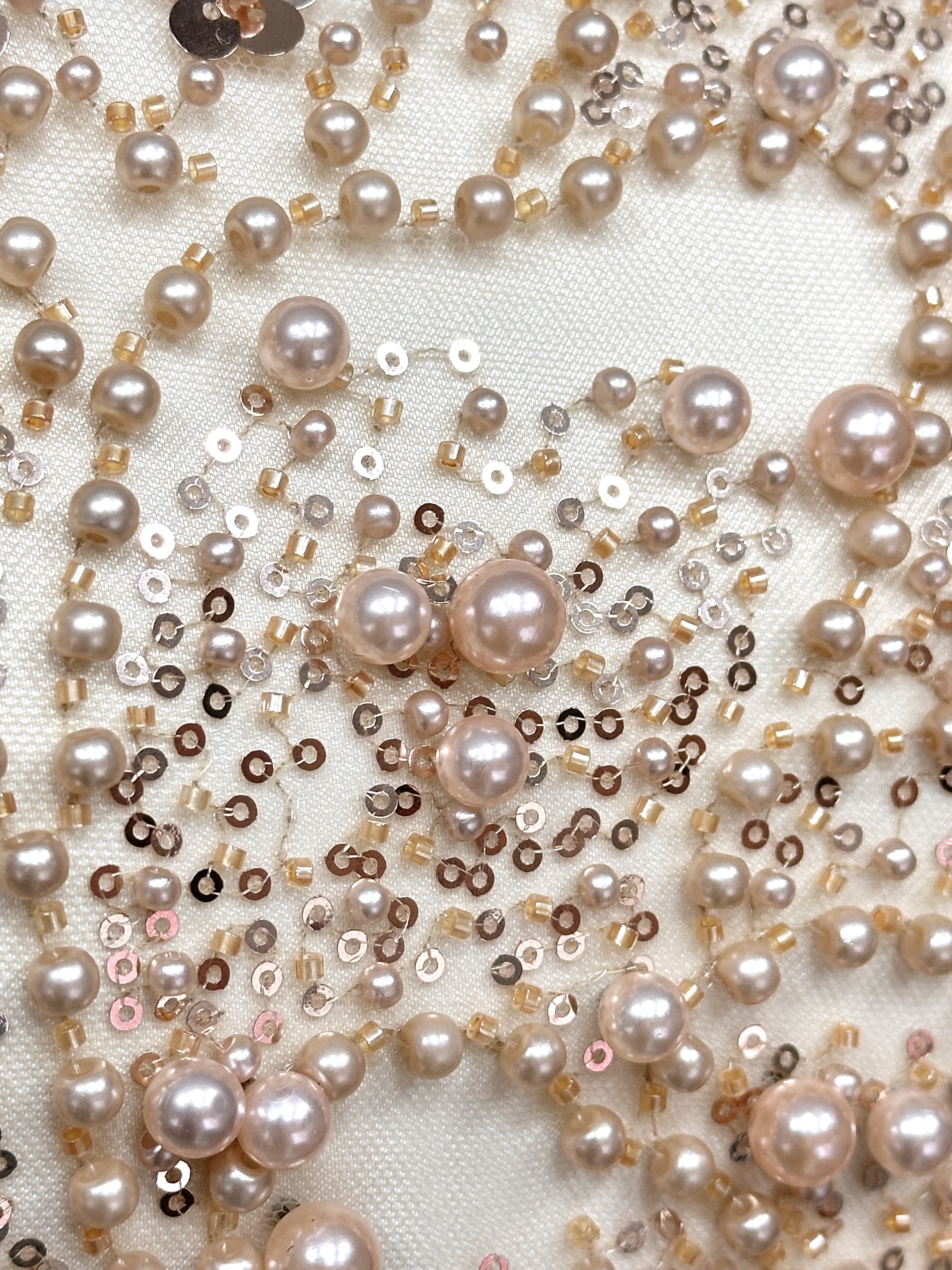 Luxury Heavy Beads Sequins Embroidery Lace Fabric 5 Yards Tulle for Bridal Party Nigerian Sewing Occasions Celebrants