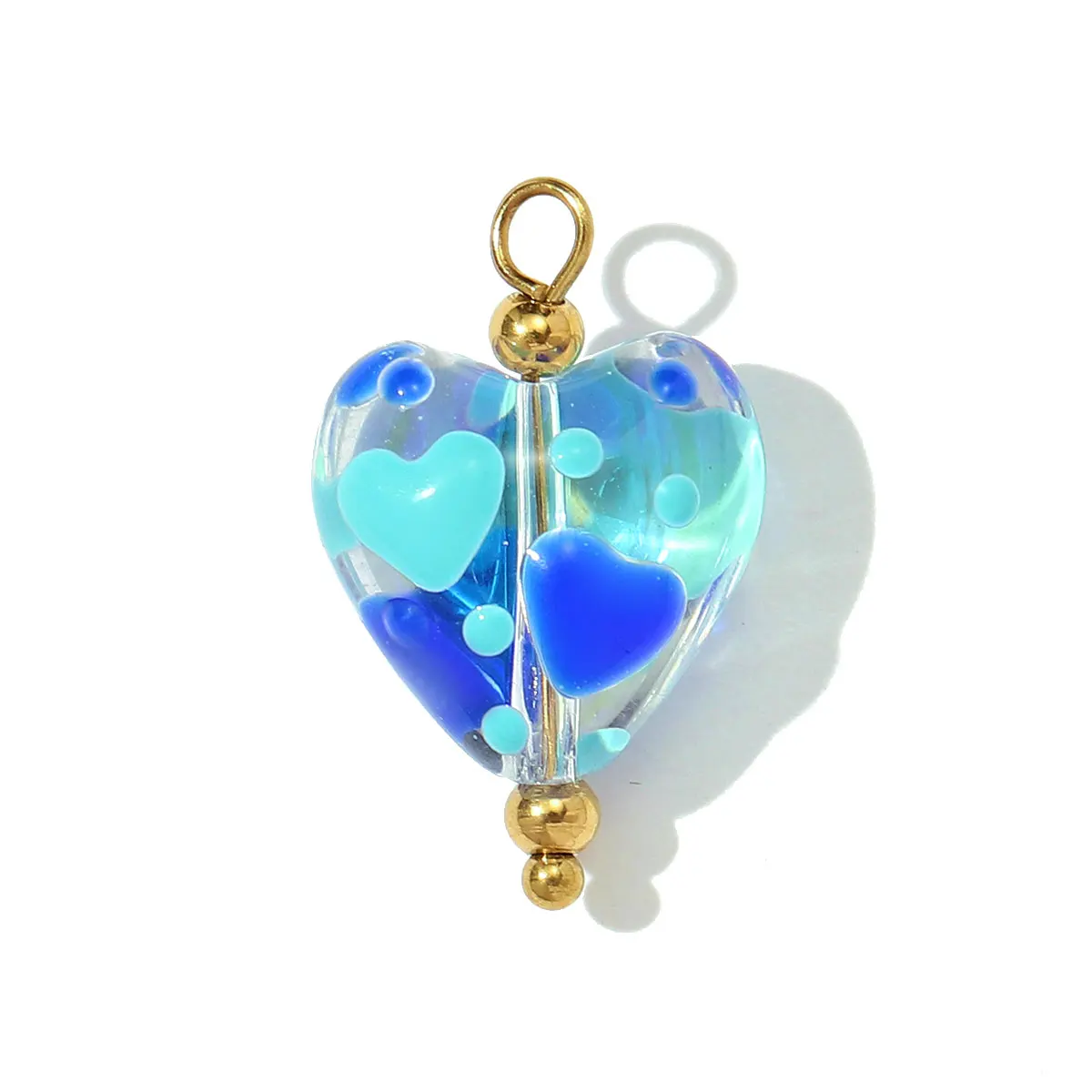 

3pcs/Lot Square Lampwork Glass Heart Stainless Steel DIY Charms Woman Enamel Flower Evil Eye Necklace Pendant Jewelry Wholesale