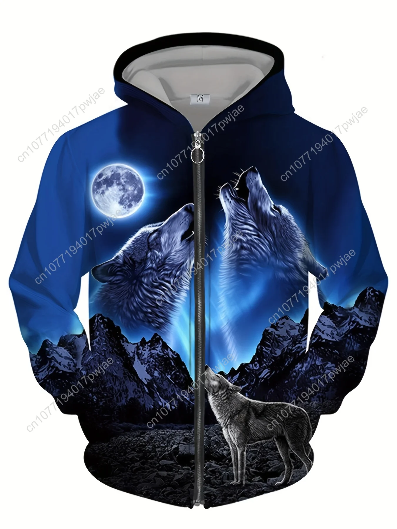 Chaqueta con capucha con estampado animal 3D para hombre, tela de punto de poliéster estilo preppy, sudadera deportiva informal con cremallera de manga larga y ligero Str