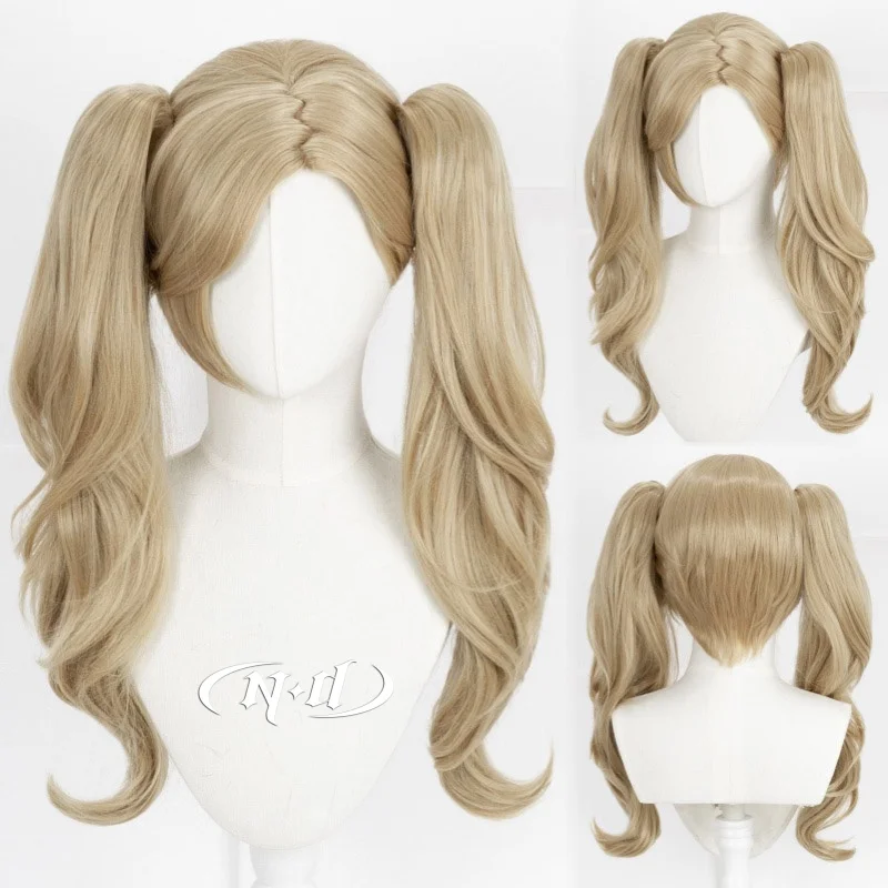 ND Ann Takamaki Cosplay Wigs Game P5 Cosplay Wavy Blonde Hair Wigs Heat Resistant for Game Comic Con Coser Costume Theme Party