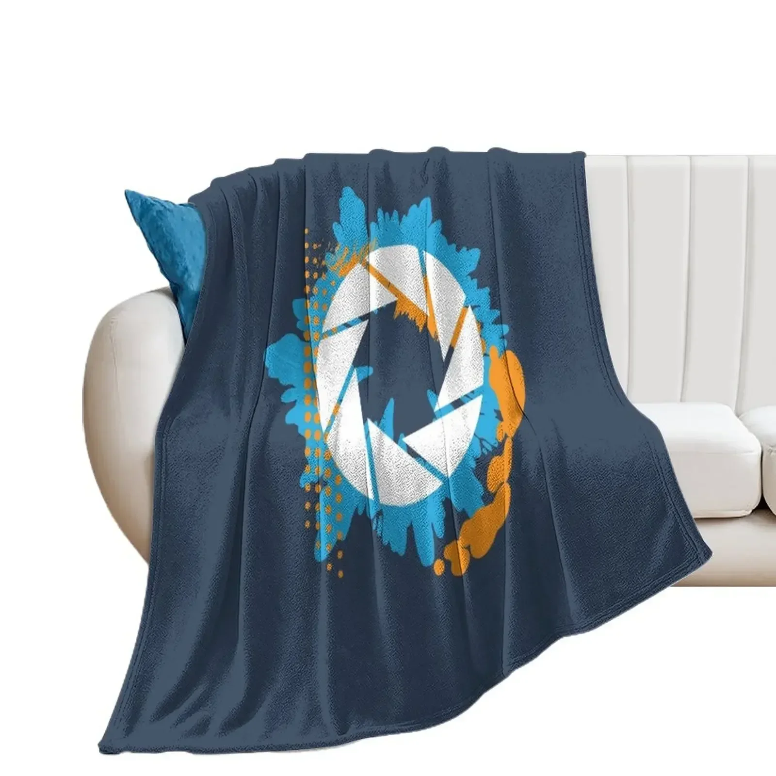 Portal Abstract Aperture Throw Blanket Loose Bed covers Shaggy Hairy Blankets