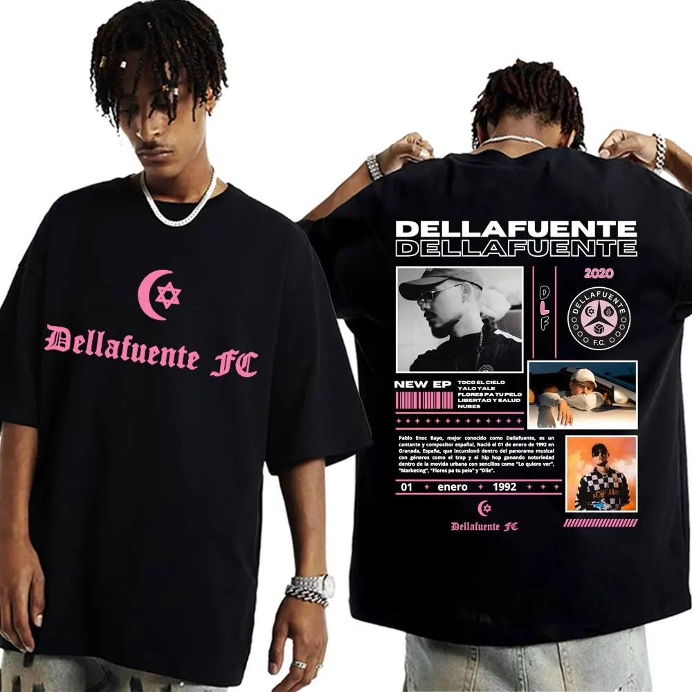 Rapper Dellafuente Tour Cover Graphic T Shirts Men's Clothing Harajuku Hip Hop Punk Oversized T Shirt Casual 100% Cotton T-shirt image 3