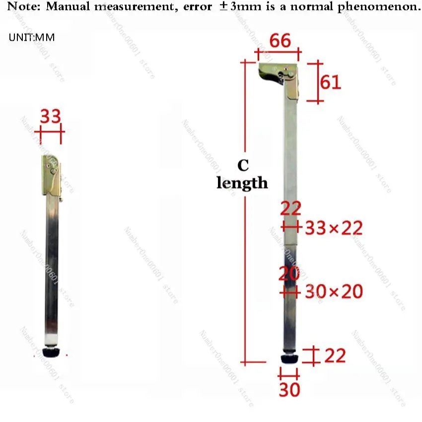 Stainless Steel Foldable Retractable Furniture Legs Bracket Lift Table Legs Support Bar Foot Column Length Can be Customized