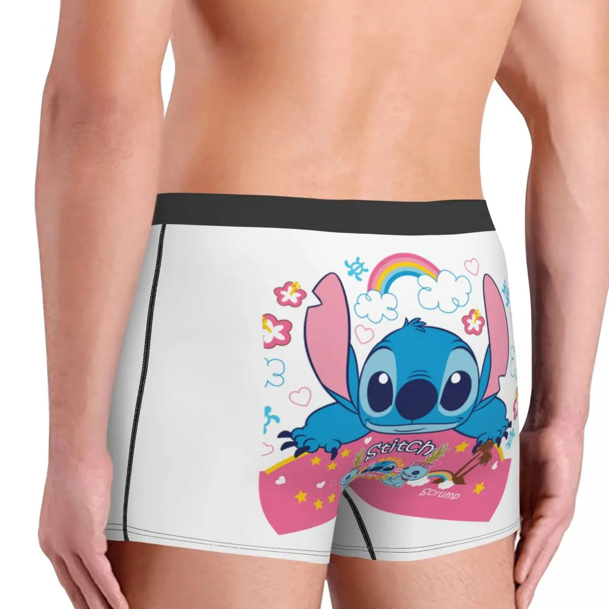 غرزة التلفزيون الكرتون الرسوم المتحركة الملابس الداخلية الرجال مثير طباعة مخصص سراويل بوكسر سراويل #4