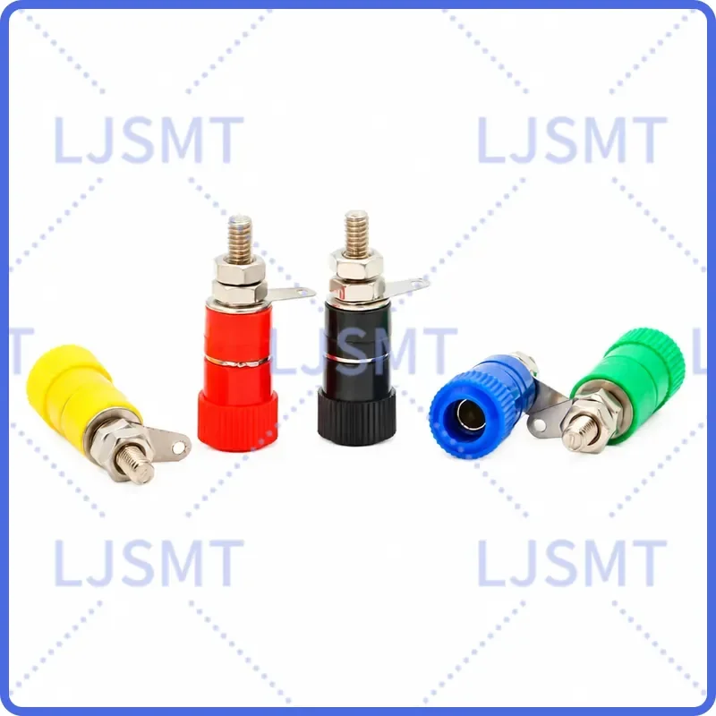 100pcs JS-910B Binding Post Banana Socket 4mm Lantern Type Inverter Terminal Block Red Black Connector