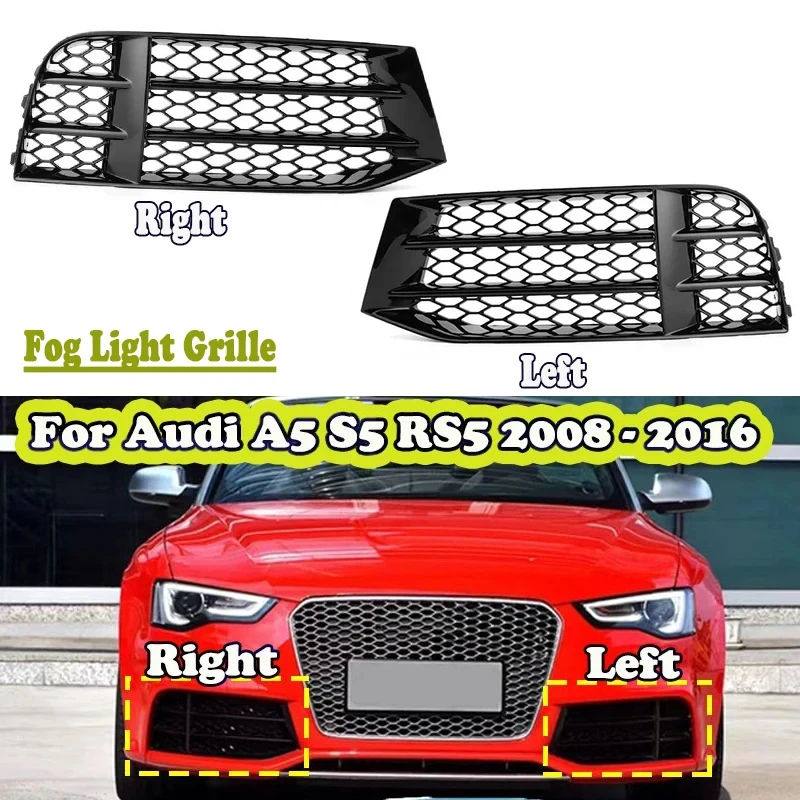 

For Audi RS5 Car Front Fog Light Grille Honeycomb Racing Grills Cover Trim for Audi A5 S5 RS5 2008 2009 2010 2011-2016 Accessory