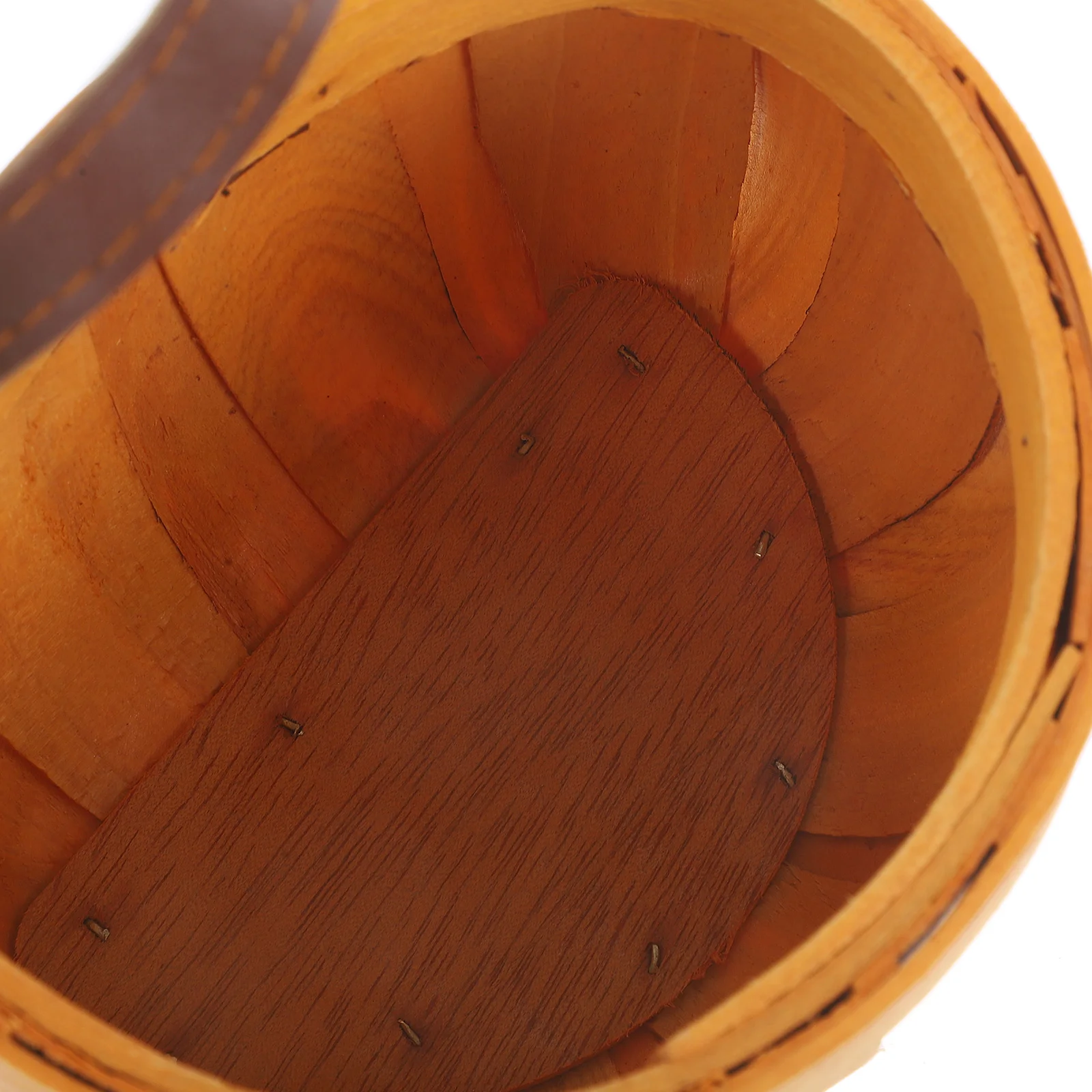 

1pc Woodchip Woven Storage Basket Natural Handmade Hanging Fruit Vegetable Organizer Kitchen Bathroom Sundries Container