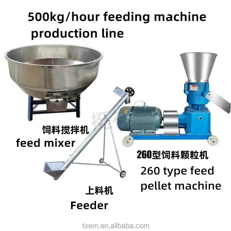 Tingxiang  High Productivity feed pelletizer chicken  duck cow automatic  production line farm animal feed making machine