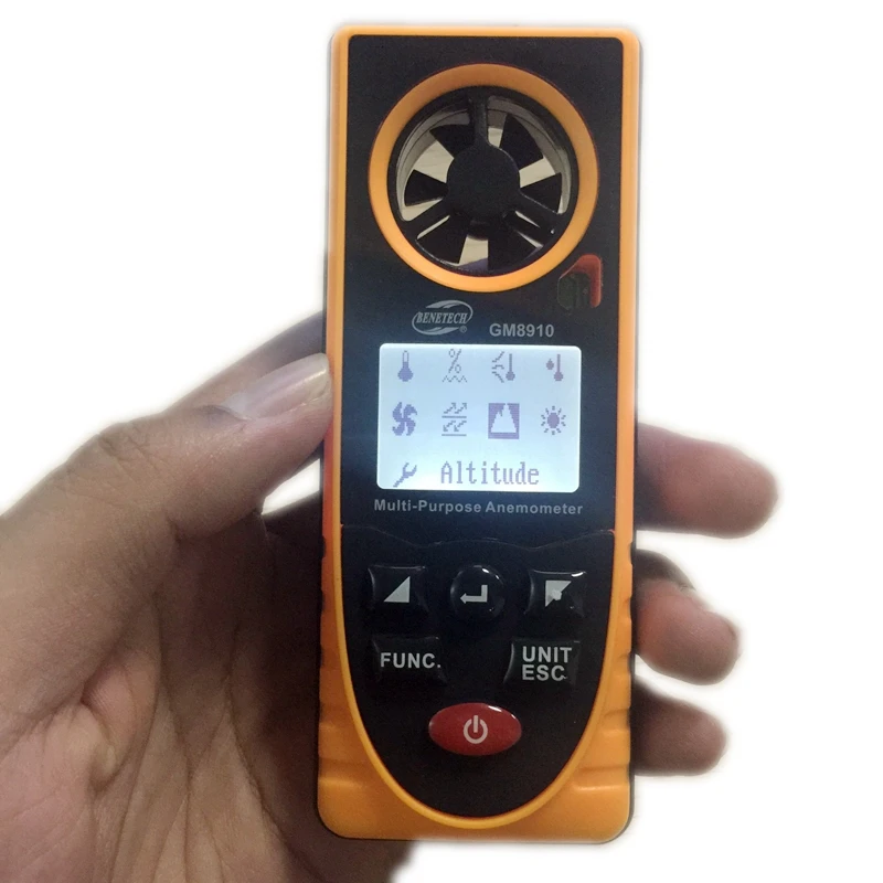 GM8910 Digital Multi-purpose Anemometer Barometric Humidity Altitude Temperature Dew Point Wind Chill Speed Air Velocity Meter