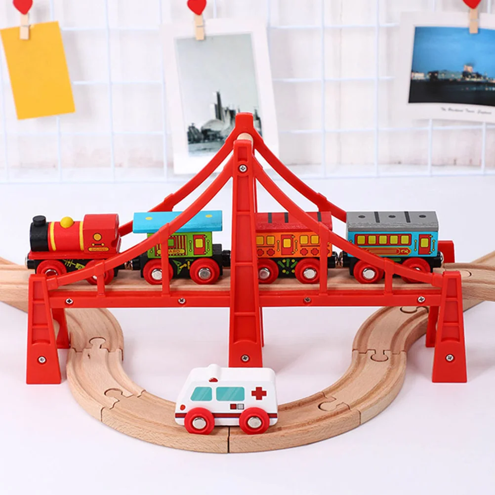 2 Pcs Toys Train Bridge Model Track Supplies Replacement Accessories Plastic Railway Playthings Educational Assembled