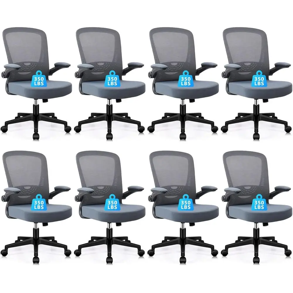 

Ergonomic Mesh Back Swivel Chair with Lumbar Support, Adjustable Height, Grey, 8-Pack