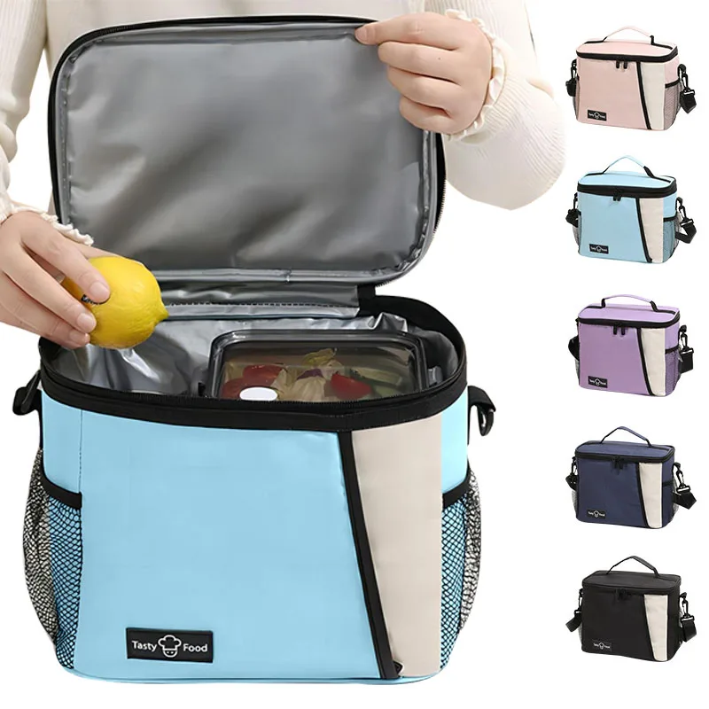 Oxford Cloth Thickened Lunch Bag Large Bento Thermal Box Durable Portable Insulation Bag Outdoor Picnic Office Reusable