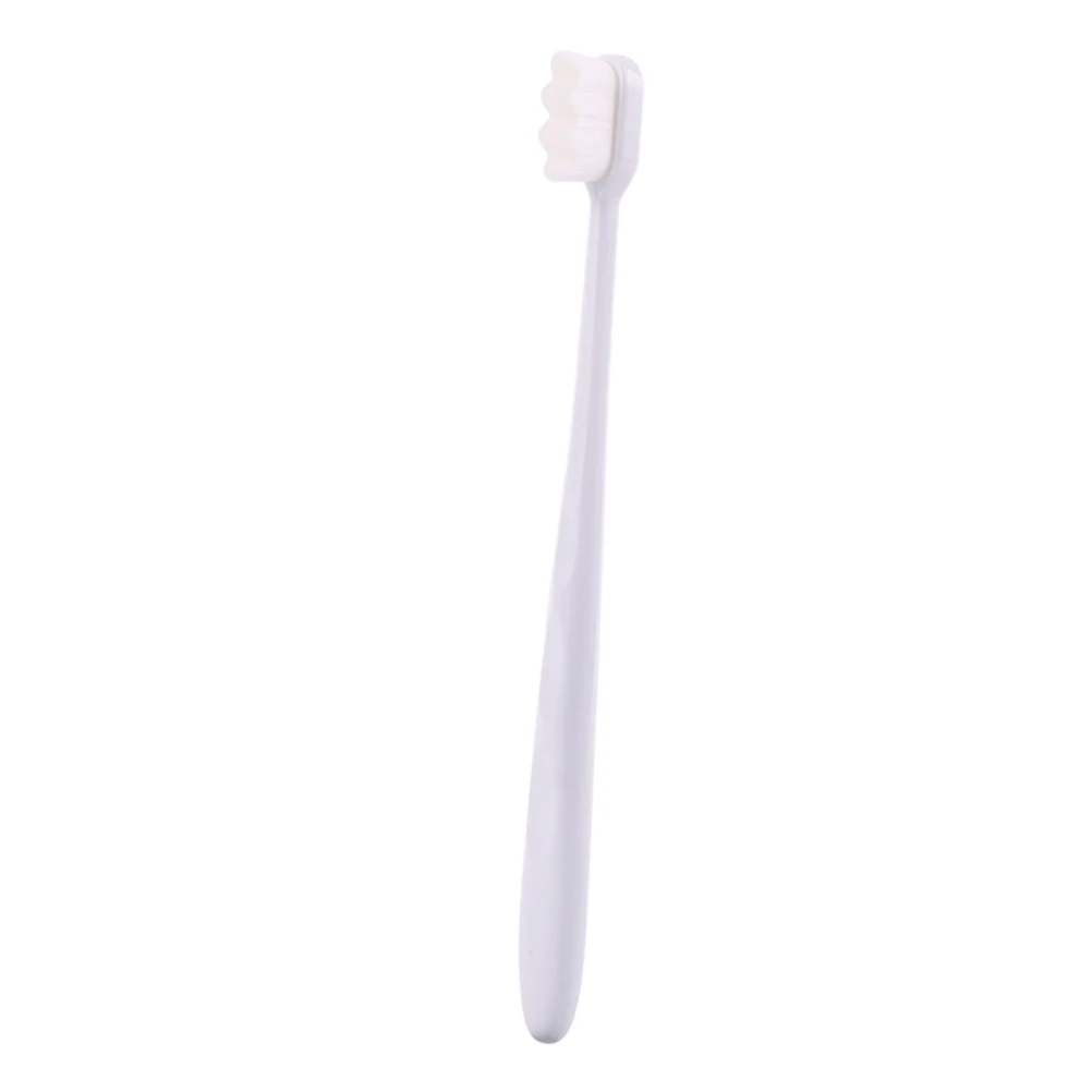 

Soft Bristle Toothbrush White Handle Long Lasting Durable Oral Cleaning Care Tool Micro Nano Brushes Teeth Cleaner