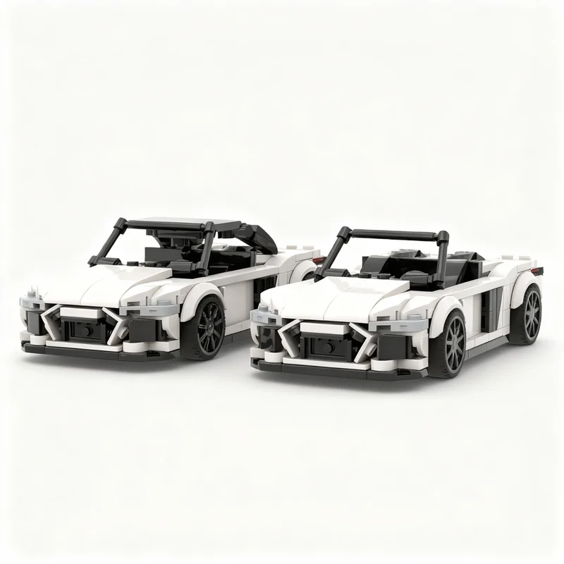 274pcs MOC City Champions Audied R8 Convertible WORKING CONVERTIBLE Model Building Blocks Toy Christmas Gifts Architecture Brick