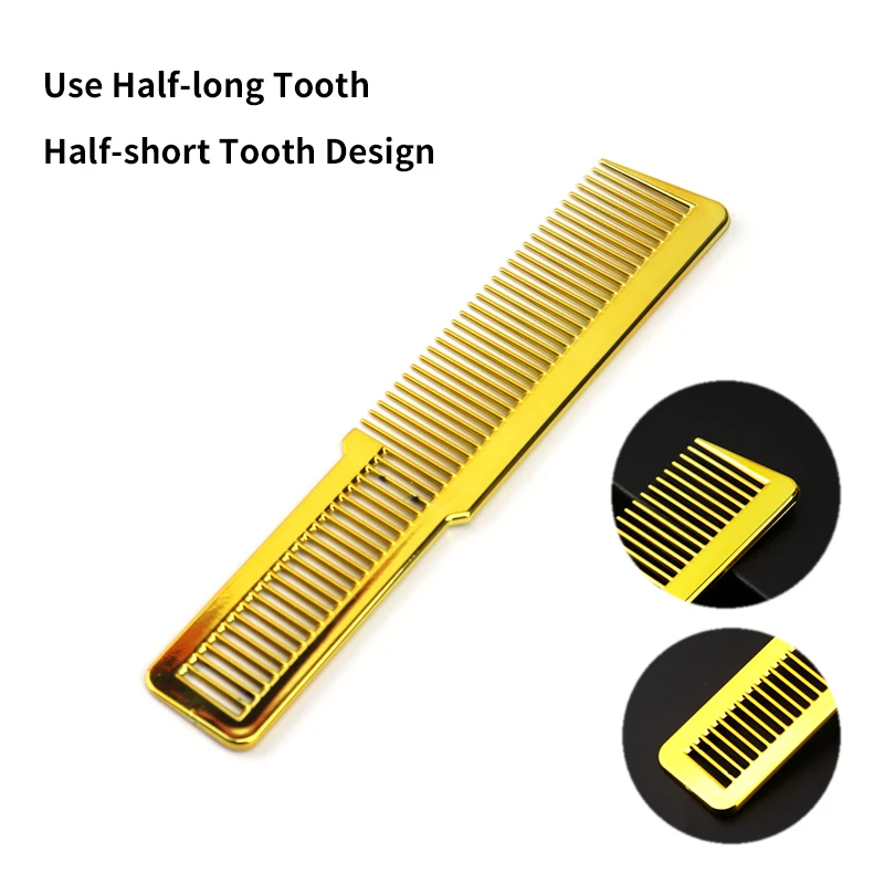 Galvanisierter Haarkamm, Professioneller Feinzahnkamm mit Flachem Oberteil, Geeignet für Stylisten als Haaraccessoire – Detail 3