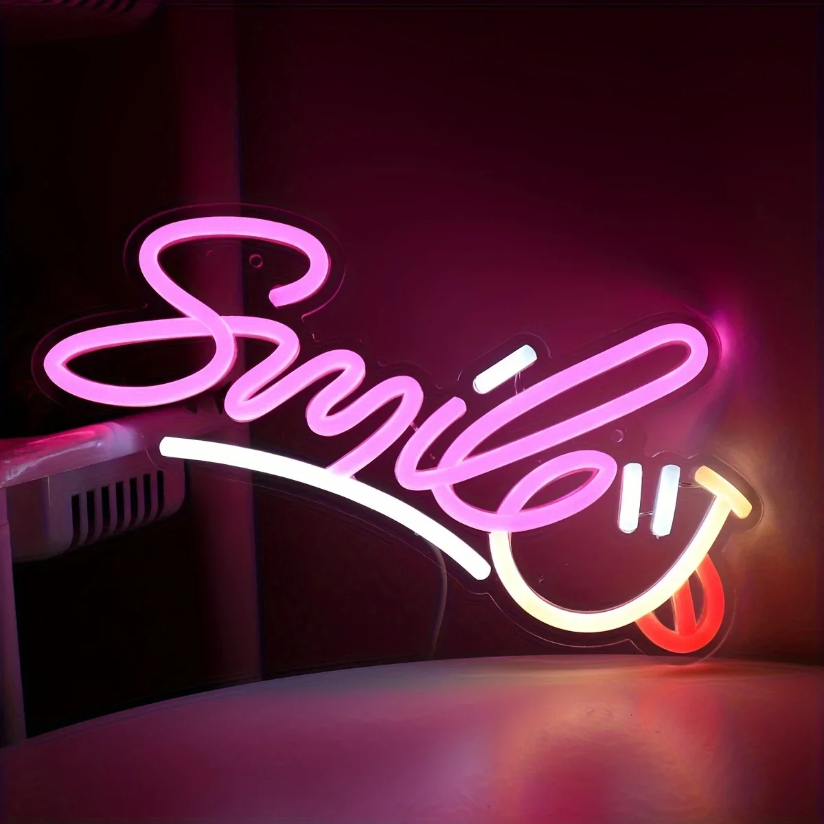 Smile Neon Signs Decorative Bright Night Light for Wall Decor,LED Light Neon Sign Art Decorative Night Lights for Party