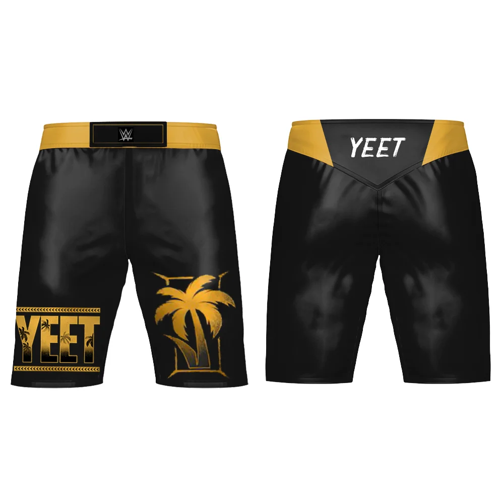 2025年夏 3Dプリント スポーツショーツ YEET ファッション カジュアル ブラック ショーツ 通気性 速乾 ビーチ アウトドア フィットネス メンズ ショーツ
