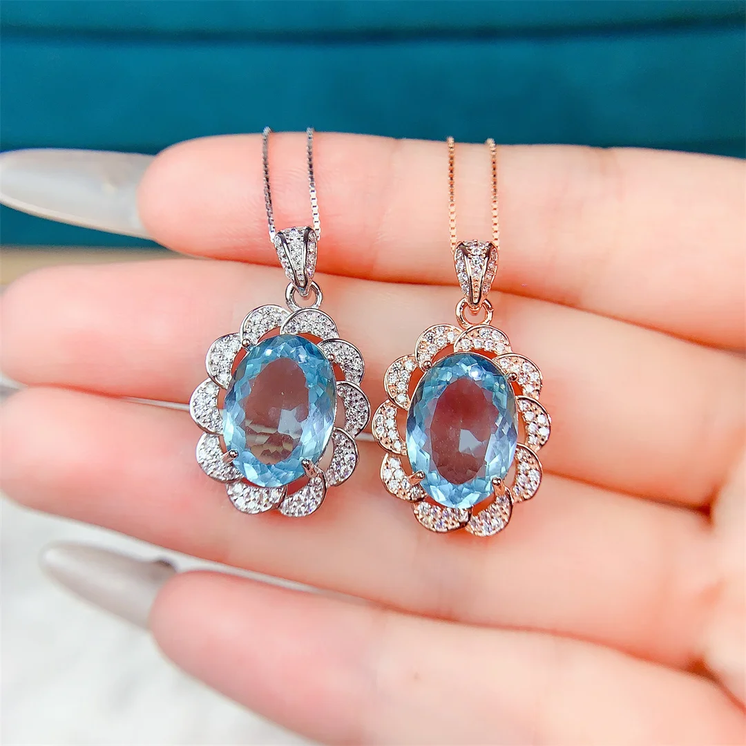 

Chic Natural Topaz Drop Pendant High Quality S925 Silver Exquisite Glamorous Jewelry for Stunning Appeal