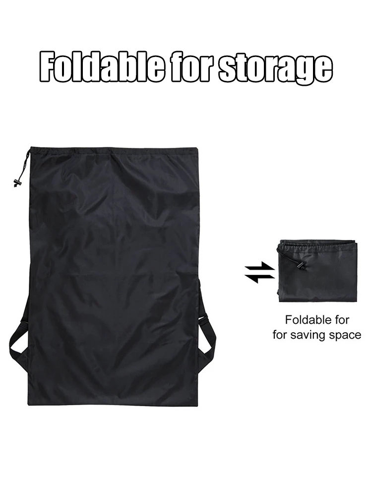 Faltbarer Wäscherei-Rucksack – Organizer für schmutzige Kleidung mit großem Fassungsvermögen für Reisen, Wohnheim und Fitnessstudio – beständiges Polyester, Kordelzug – Detail 3