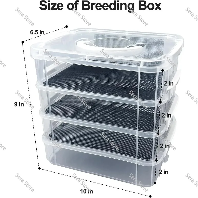 

Mealworm Breeding Kit Four-Layer High Capacity Mealworm Farm To Breed Live Mealworms for Bearded Dragon and Reptiles
