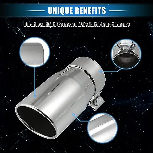 

Polished Stainless Steel Exhaust Tip For Toyota Tacoma 2005–2023, 2.8″ Inlet, 6.9″ Length, Corrosion Resistant Finish