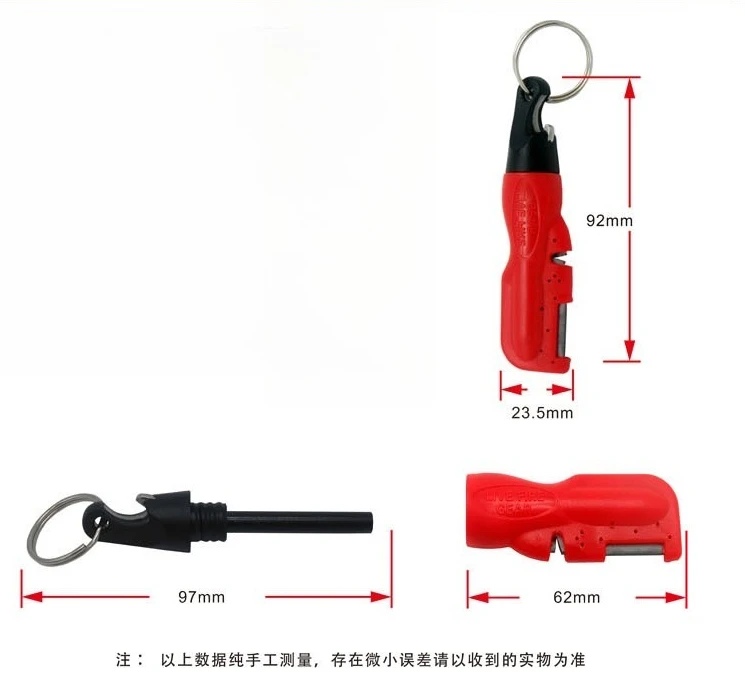 

3-in-1 Outdoor Camping Multifunctional Survival Ignition Stick Flint Magnesium Stick Knife Sharpener Bottle Opener Fire Rod
